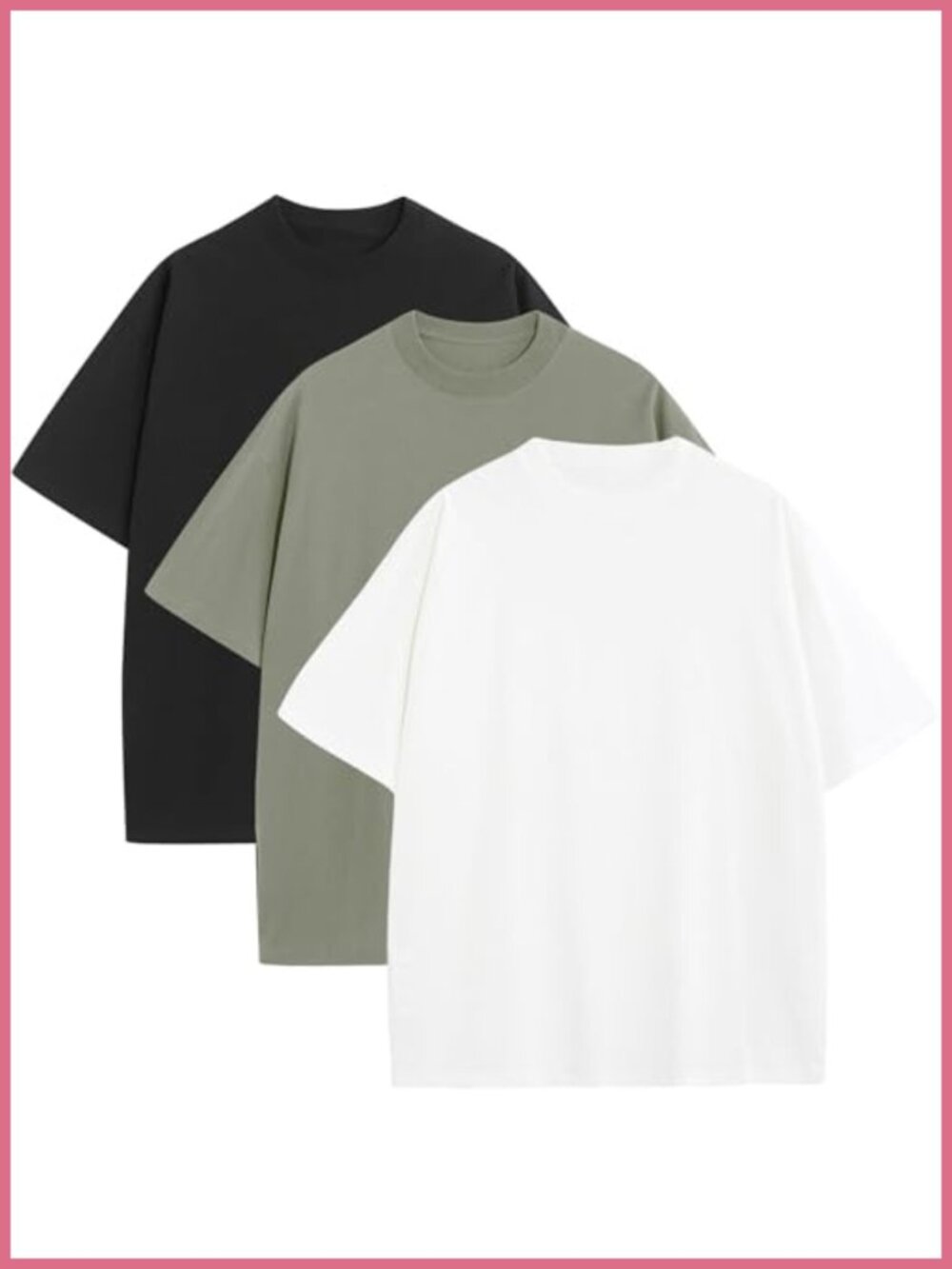 Men's Oversized Cotton Tee Crewneck Short Sleeve Loose Fit Basic T-Shirt